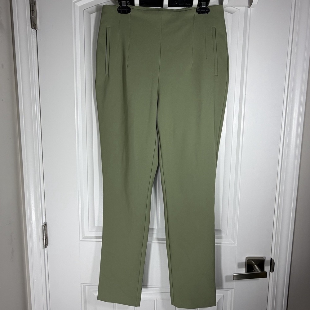 Rachel Zoe Olive Green Slim Ankle Career Pants Women's Size 10
